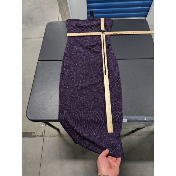 NWT Trixxi Clothing Company Long Sparkly Dress Purple Glitter One Shoulder Women - Picture 6 of 7